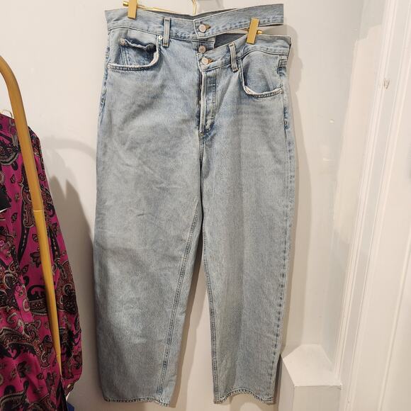 Agolde broken waistband High-rise blue jeans size 29 - Picture 2 of 10